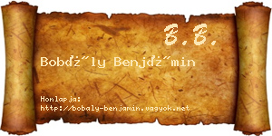 Bobály Benjámin névjegykártya